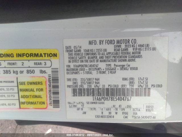 Ford FUSION SE 2014 1FA6P0H78E5404767 Image 15
