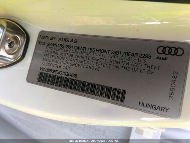 WAUB8GFF3G1030438 Audi A3 2.0t Premium