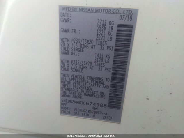 Nissan Pathfinder Sl 2018 5N1DR2MM8JC674988 Image 9