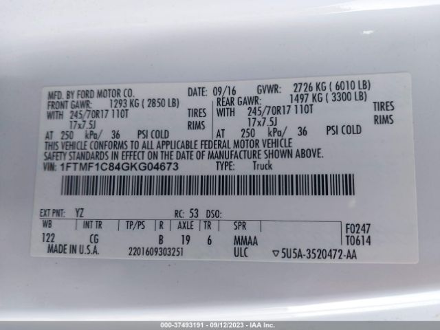 1FTMF1C84GKG04673 Ford F-150 Xl/xlt