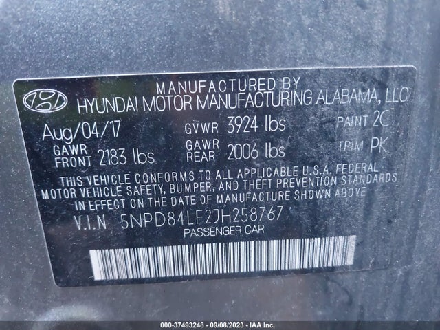 Hyundai ELANTRA SEL 2018 5NPD84LF2JH258767 Image 9