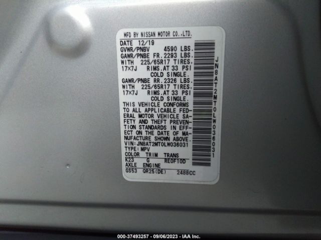 JN8AT2MT0LW036031 Nissan ROGUE SV
