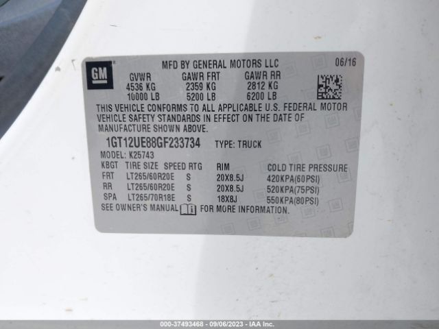 1GT12UE88GF233734 GMC Sierra 2500hd Denali