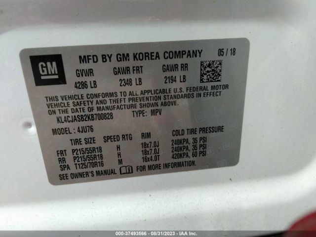 KL4CJASB2KB700828 Buick Encore Preferred