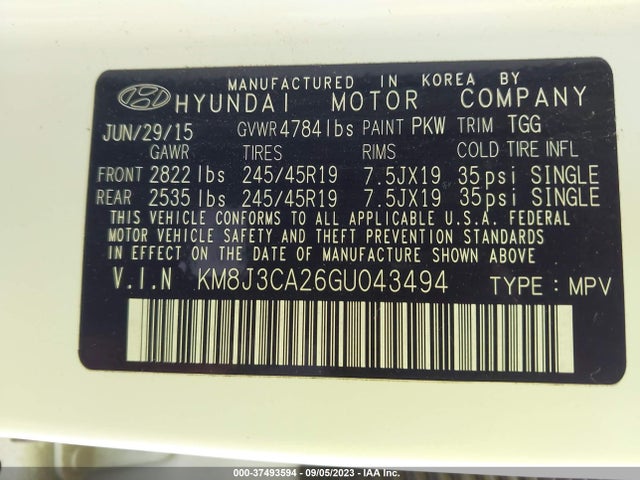 Hyundai Tucson Sport 2016 KM8J3CA26GU043494 Image 9