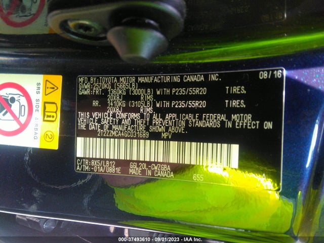 2T2ZZMCA4GC031689 Lexus RX 350