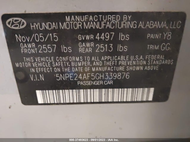 Hyundai Sonata 2.4l Se 2016 5NPE24AF5GH339876 Image 9