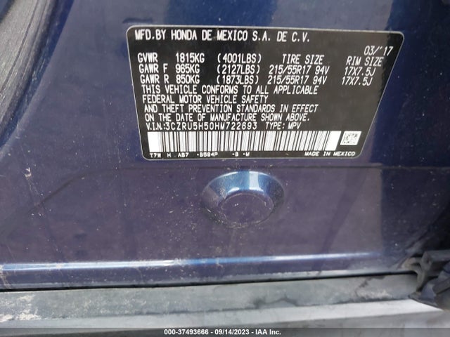 Honda HR-V EX 2017 3CZRU5H50HM722693 Image 9