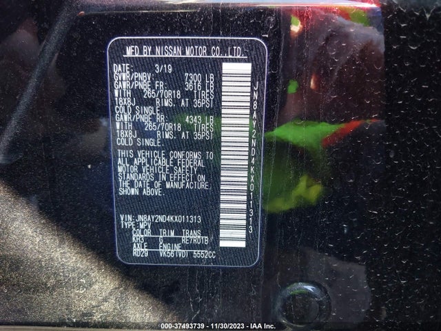 Nissan ARMADA SV 2019 JN8AY2ND4KX011313 Image 9