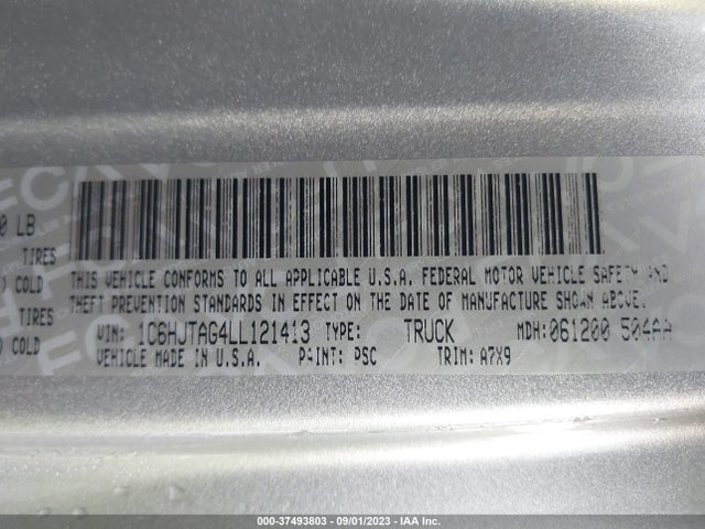 Jeep Gladiator Sport S 2020 1C6HJTAG4LL121413 Image 9