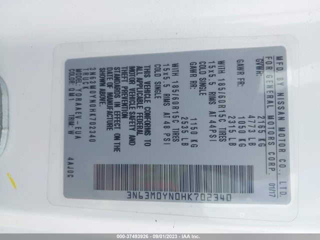 3N63M0YN0HK702340 Chevrolet City Express Cargo Van Ls