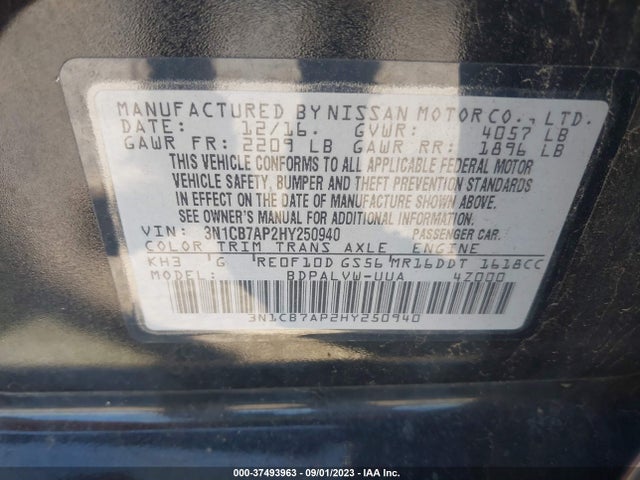 Nissan Sentra Nismo 2017 3N1CB7AP2HY250940 Image 9