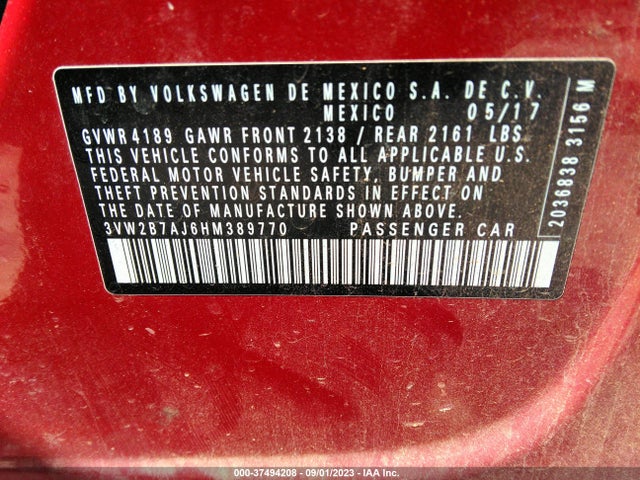 3VW2B7AJ6HM389770 Volkswagen Jetta 1.4t S