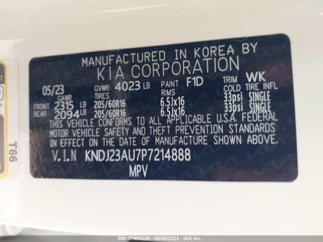 KNDJ23AU7P7214888 KIA SOUL S