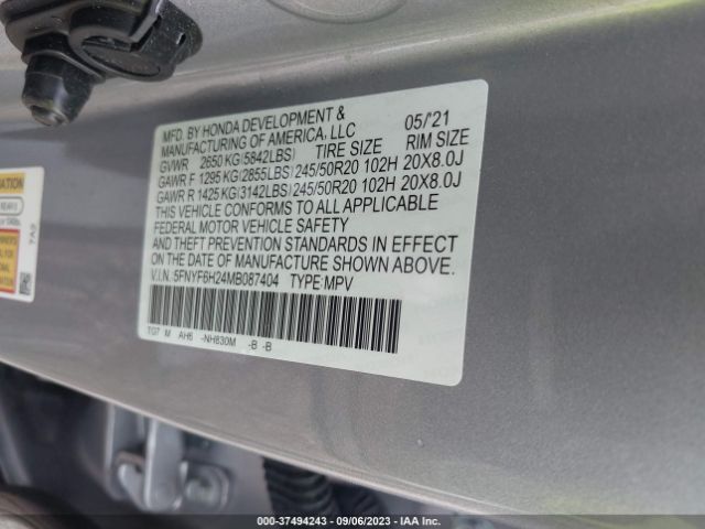 5FNYF6H24MB087404 Honda Pilot Special Edition