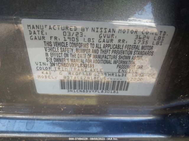 3N1CN8DVXPL830181 Nissan Versa 1.6 S Xtronic Cvt