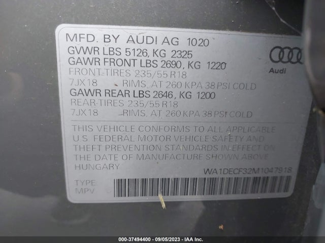 WA1DECF32M1047918 Audi Q3 S Line Premium