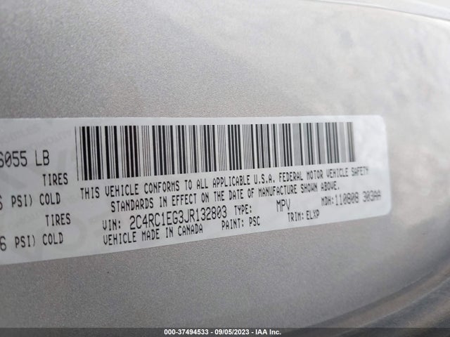2C4RC1EG3JR132803 Chrysler Pacifica Touring L Plus