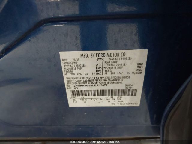 2FMPK4G96LBA17677 Ford EDGE SE
