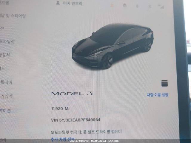 5YJ3E1EA8PF549964 Tesla MODEL 3