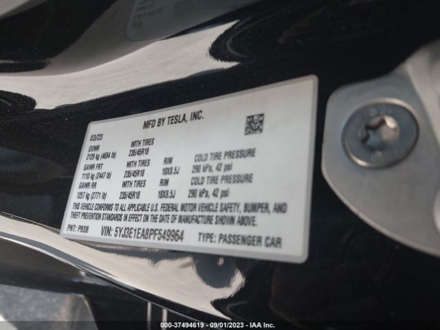 5YJ3E1EA8PF549964 Tesla MODEL 3