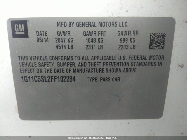 Chevrolet MALIBU 1LT 2015 1G11C5SL2FF102284 Image 9