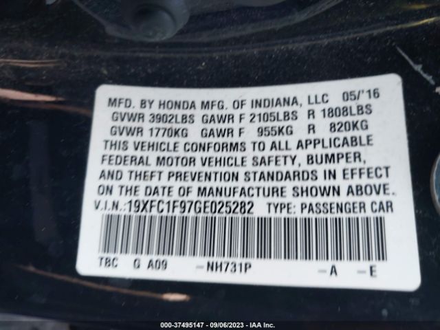 19XFC1F97GE025282 Honda Civic Sedan Touring