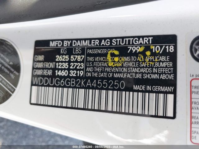 WDDUG6GB2KA455250 Mercedes-Benz S 450
