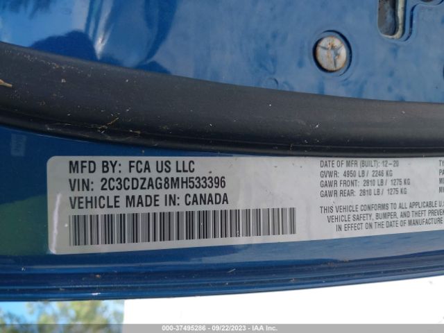 2C3CDZAG8MH533396 Dodge Challenger Sxt