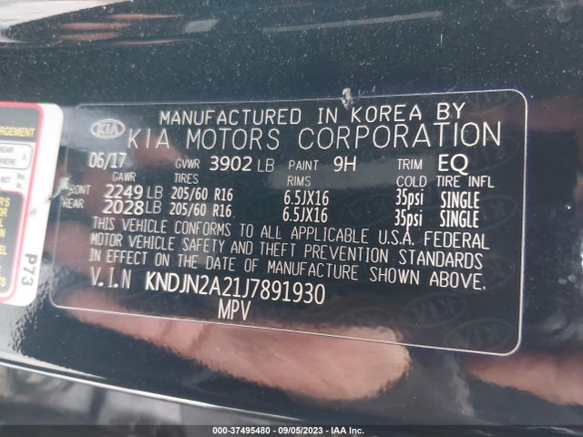 KIA Soul Base 2018 KNDJN2A21J7891930 Image 9