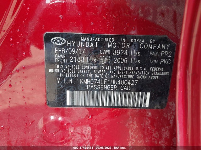 Hyundai ELANTRA SE 2017 KMHD74LF1HU400427 Image 9