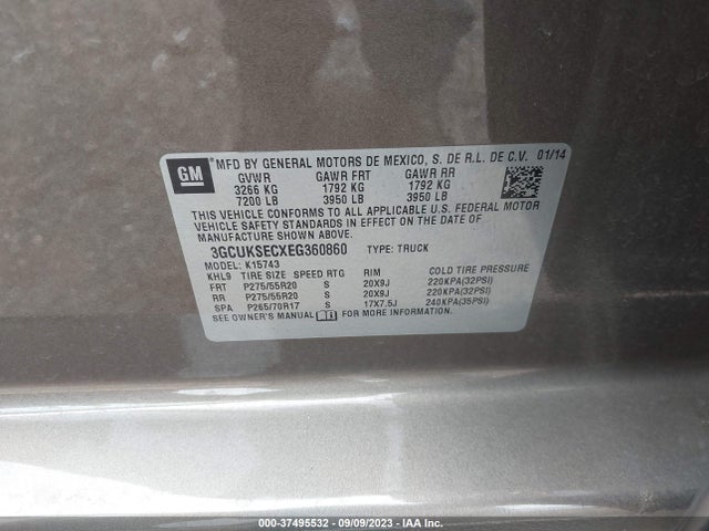 Chevrolet Silverado 1500 Ltz 2014 3GCUKSECXEG360860 Image 9
