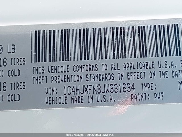 1C4HJXFN3JW331634 Jeep Wrangler Unlimited Rubicon