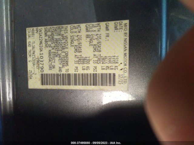5N1AZ2MG1GN103790 Nissan MURANO S