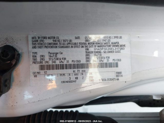 1FADP3K29EL317283 Ford FOCUS SE