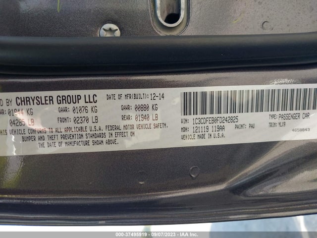 Dodge DART GT 2015 1C3CDFEB0FD242825 Image 9