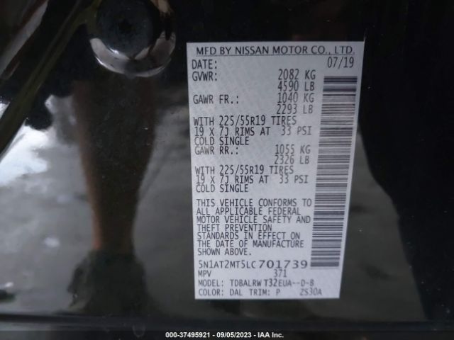 5N1AT2MT5LC701739 Nissan Rogue Sl