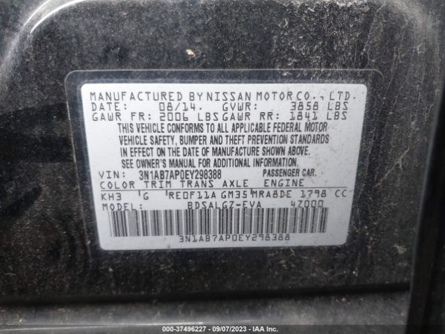 3N1AB7AP0EY298388 Nissan SENTRA SL