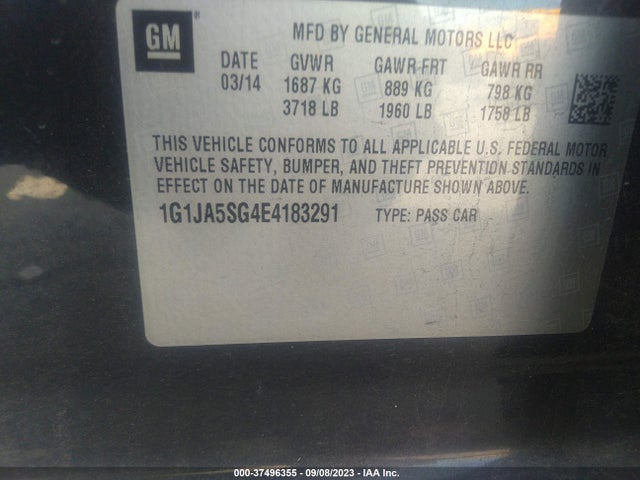 Chevrolet SONIC LS 2014 1G1JA5SG4E4183291 Image 15