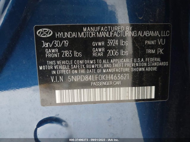 Hyundai ELANTRA SEL 2019 5NPD84LF0KH463621 Image 9