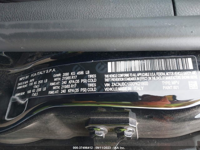 ZACNJBC1XKPK21800 Jeep Renegade Trailhawk