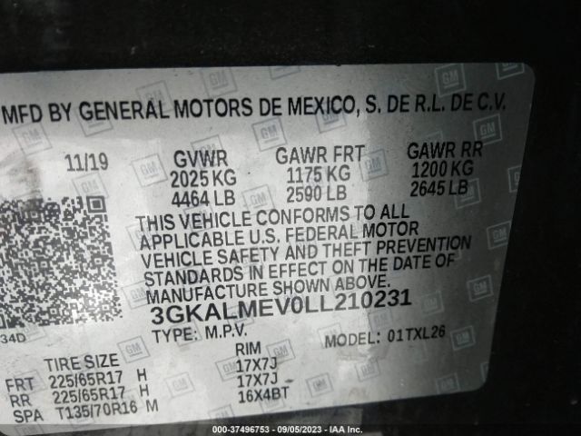 3GKALMEV0LL210231 GMC Terrain Sle