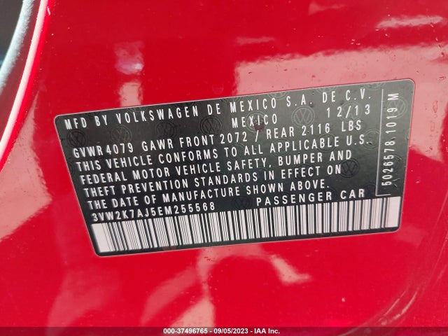 3VW2K7AJ5EM255568 Volkswagen Jetta Sedan S
