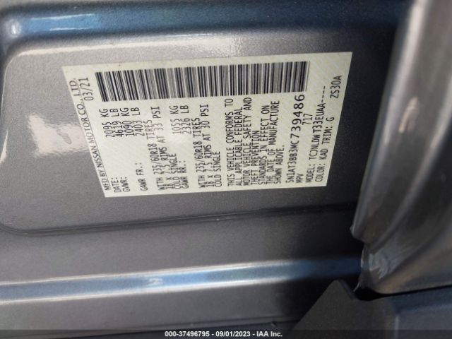 5N1AT3BB3MC739486 Nissan ROGUE SV