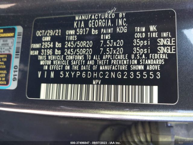 5XYP6DHC2NG235553 KIA Telluride S