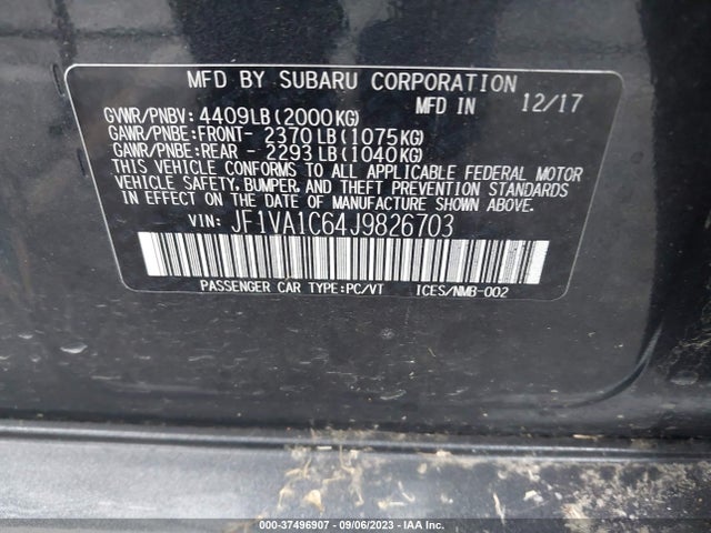JF1VA1C64J9826703 Subaru Wrx Premium