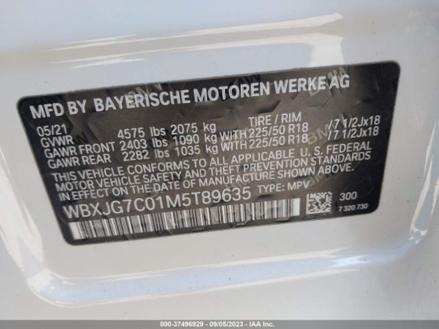 WBXJG7C01M5T89635 BMW X1 Sdrive28i