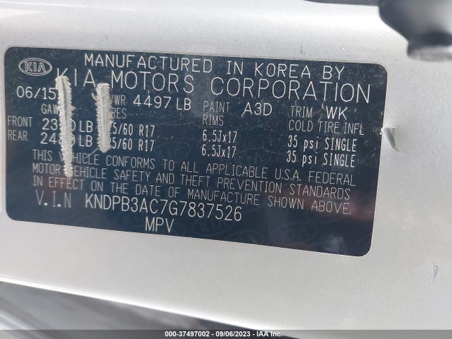 KIA Sportage Lx 2016 KNDPB3AC7G7837526 Image 15
