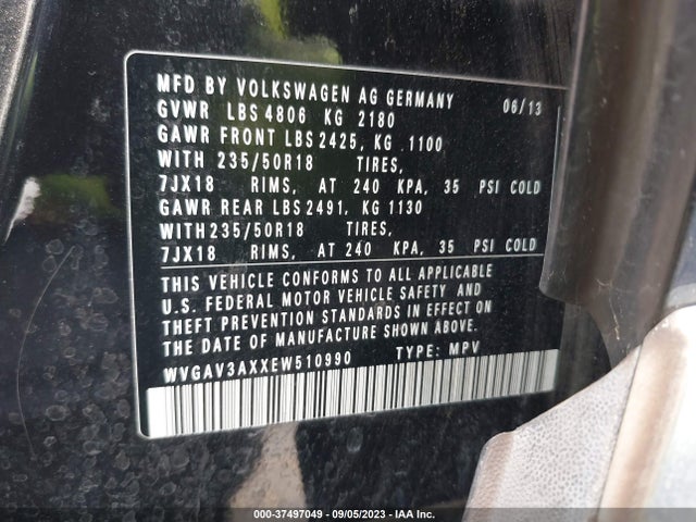 WVGAV3AXXEW510990 Volkswagen TIGUAN SE