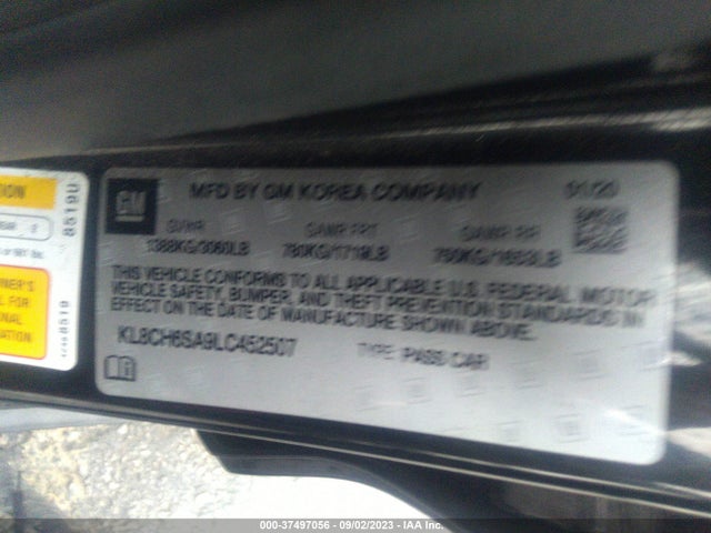 Chevrolet Spark Activ 2020 KL8CH6SA9LC452507 Image 9